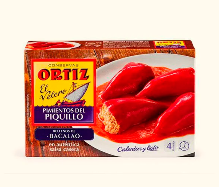 Pimientos con Bacalao 300g - Ortiz